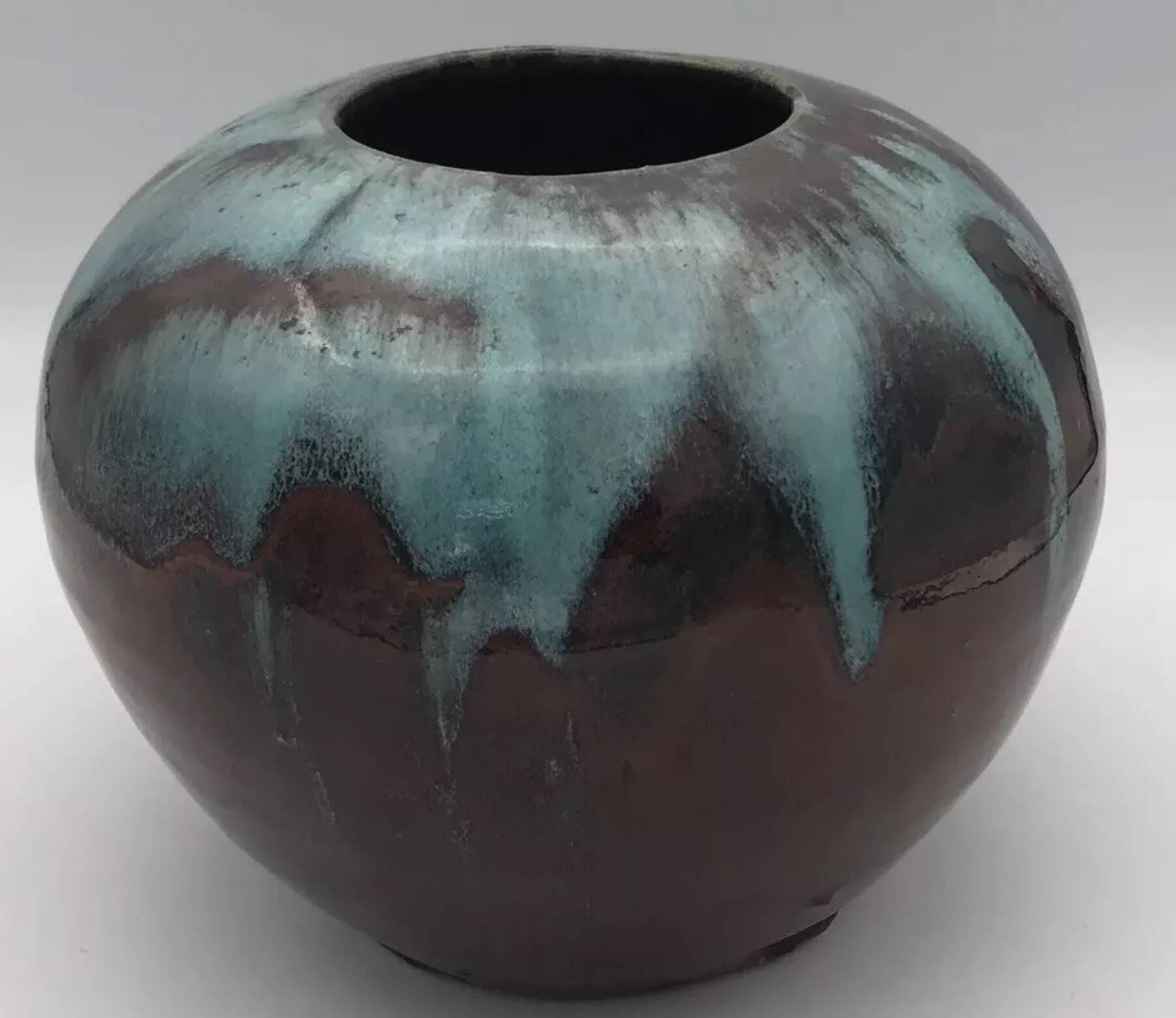 Vase ball in sandstone from saint amand en puisaye carriès school eugène lion