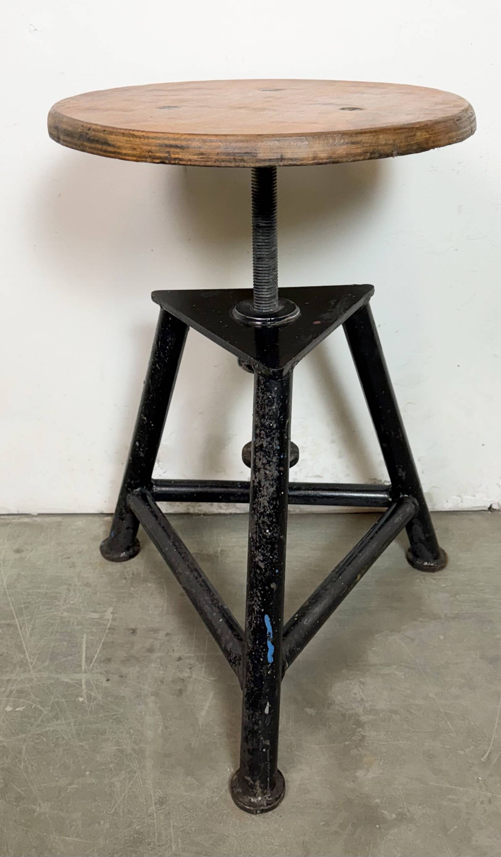 Black Industrial Workshop Swivel Stool, 1960s