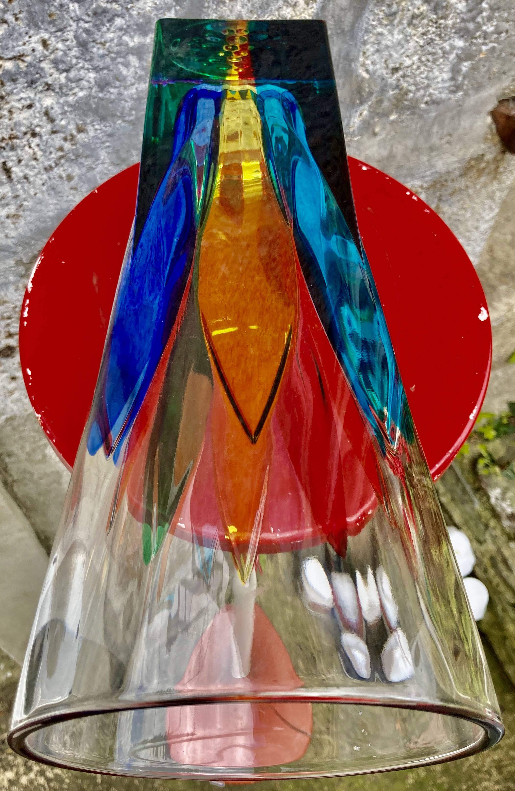 Multicolor vase signed cc zecchin - size xxl