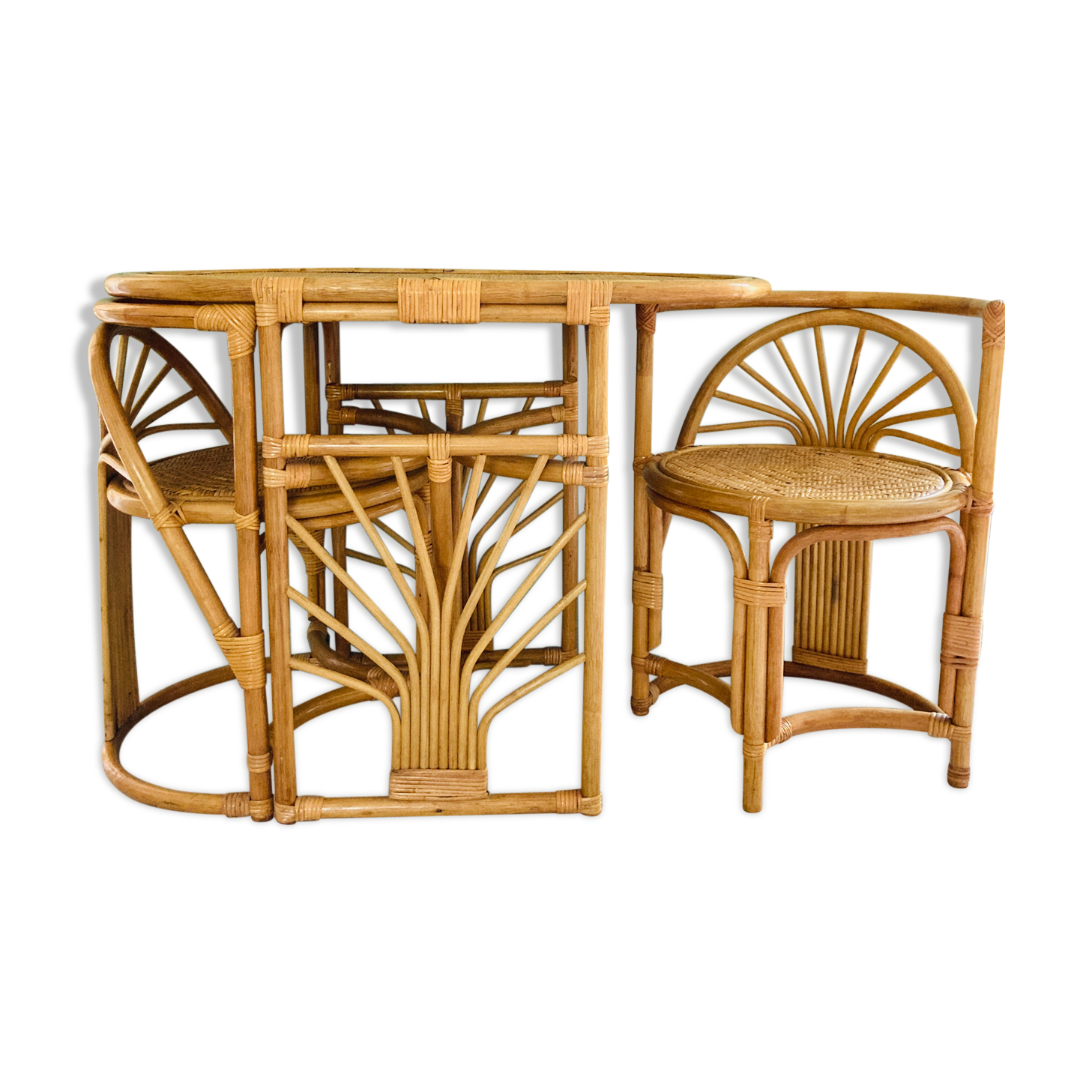 Garden lounge set Art deco in rattan and wicker