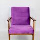 Vintage Violet Velvet Lounge Chair, 1970s