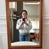 Mirror beveled wood vintage