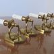 Series of 4 art deco sconces to lions in solid golden brass 40s 50s