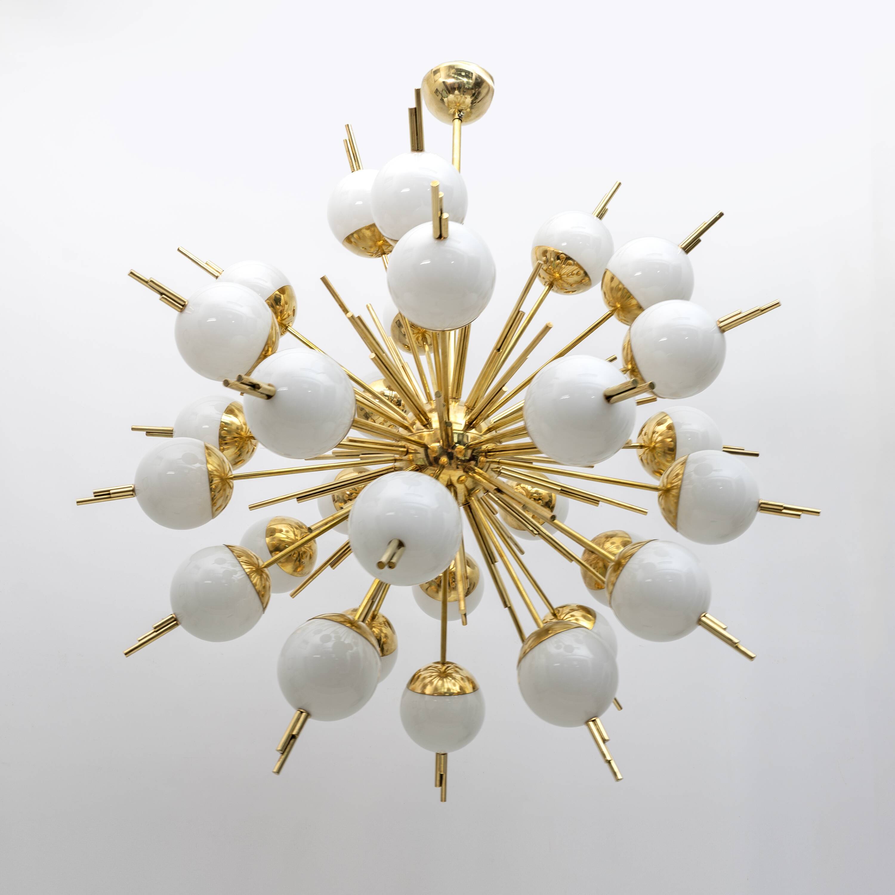Large Sputnik Murano Glass and Brass Chandelier