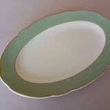 Plat ovale Villeroy & Boch Mettlach céladon et or