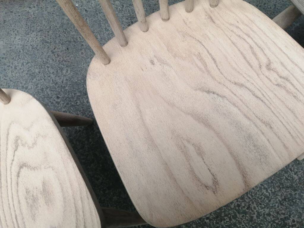 4 Raw wooden chairs