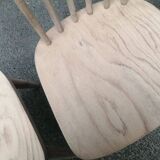 4 Chaises en bois brut