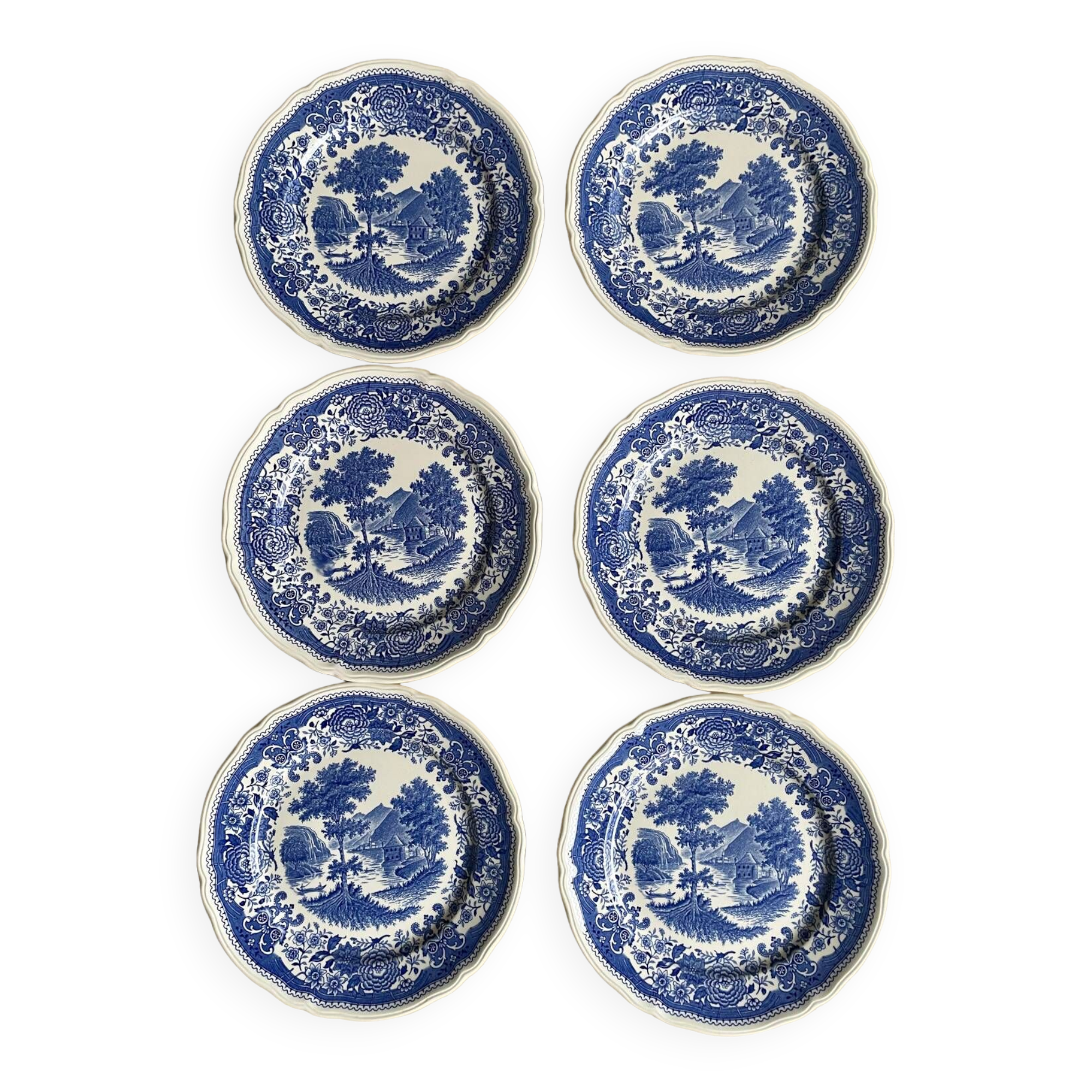 6 vintage Villeroy and Boch dessert plates