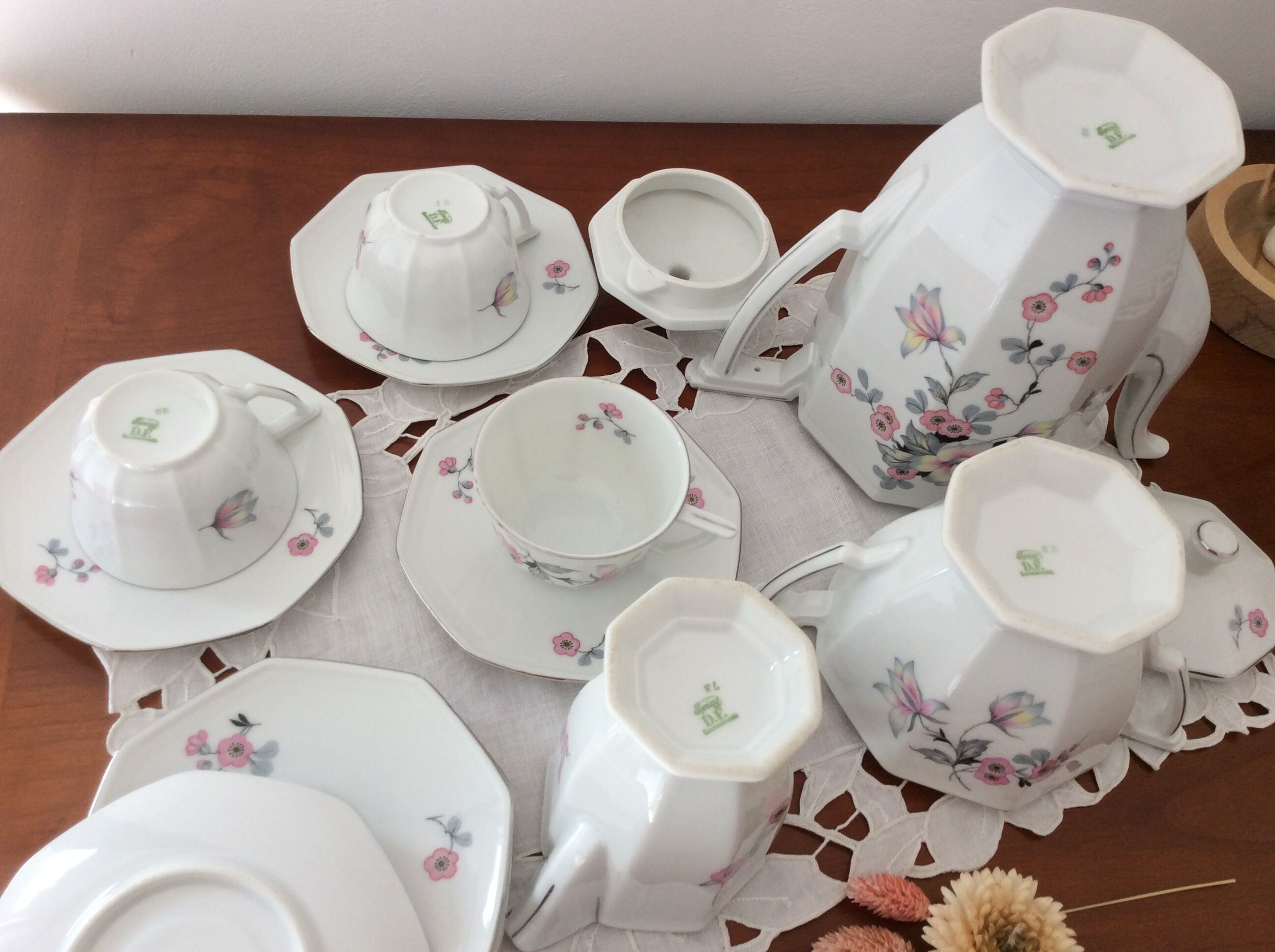 Fine porcelain coffee set EPIAGE D.F. Czechoslovakia of the 30s