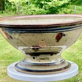 Fruit cup in polychrome glazed stoneware signature to identify