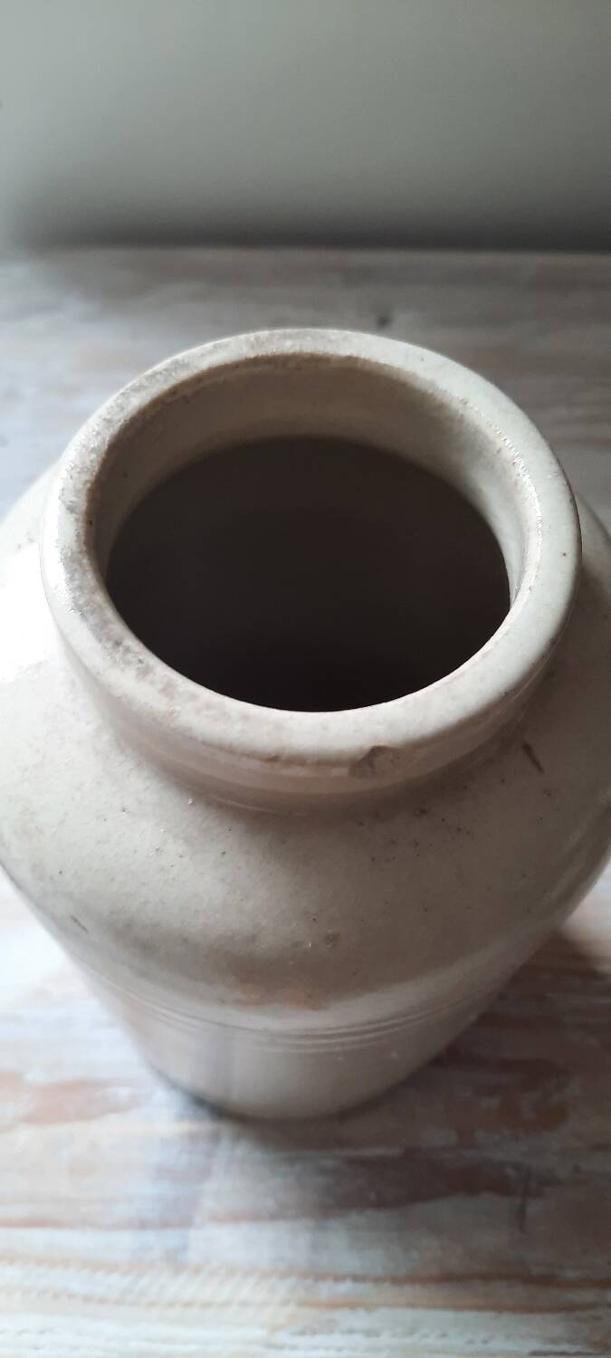 Old mustard pot Yvetot varnished stoneware