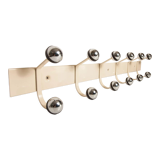 Wall coat rack 12 hooks balls 1970 beige and chrome