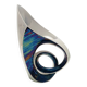 White and Iridescent Blue Ceramic Vase / Centerpiece by Lusso, Italy