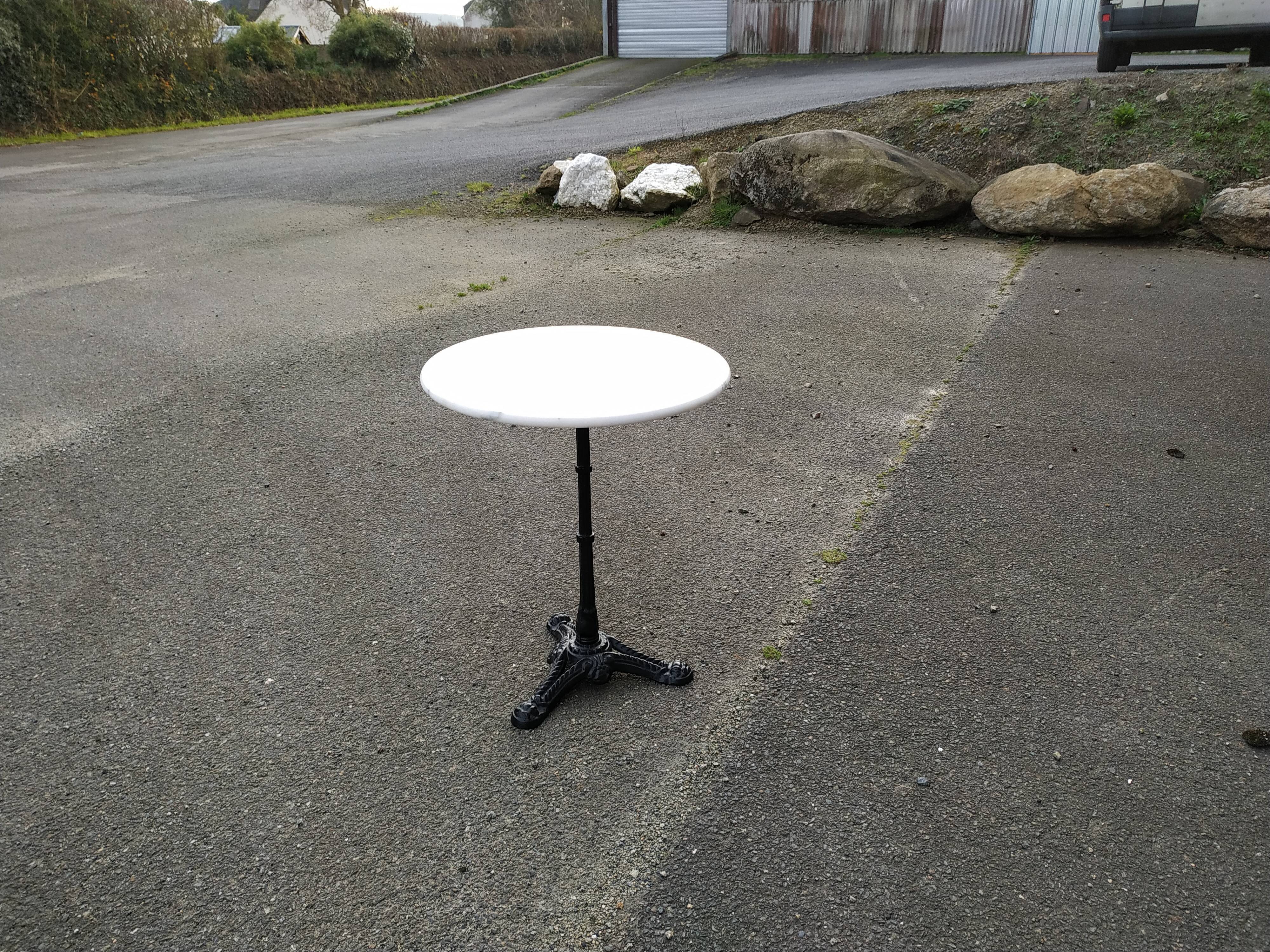 Cast and marble bistro table