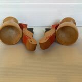 Pair of wooden stork egg cups