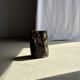 Black petrified wood side table with beige side H35 D24 - 3352