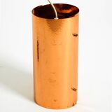 Two 50s tube pendant lamps consisting of two screwed-together copper bowls
