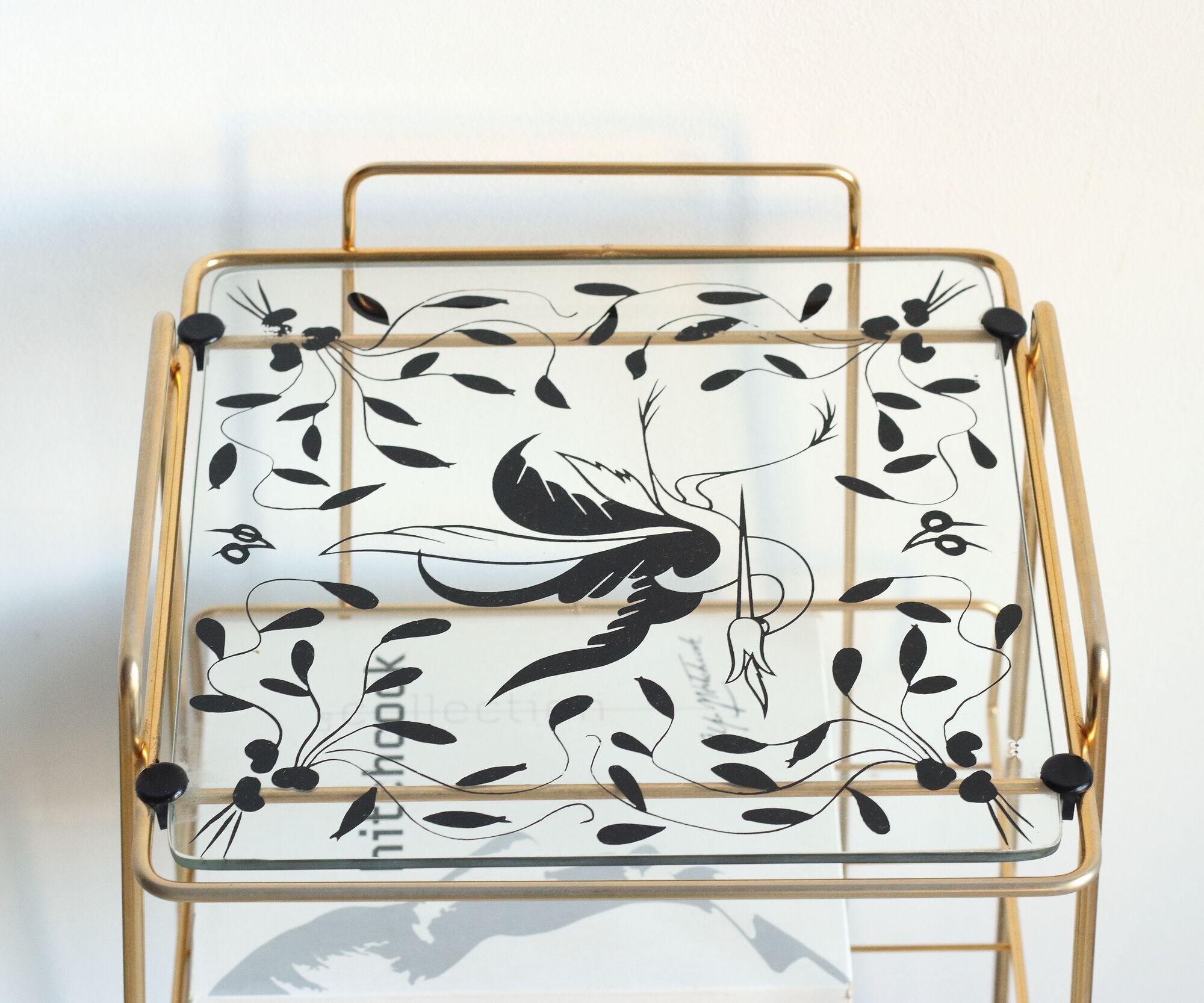 Side table in gilded brass