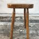 Former vintage raw wood milking tabouret