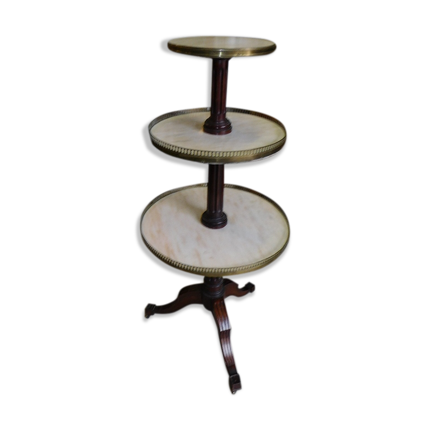 Rotating store floor in mahogany and marble of the nineteenth century