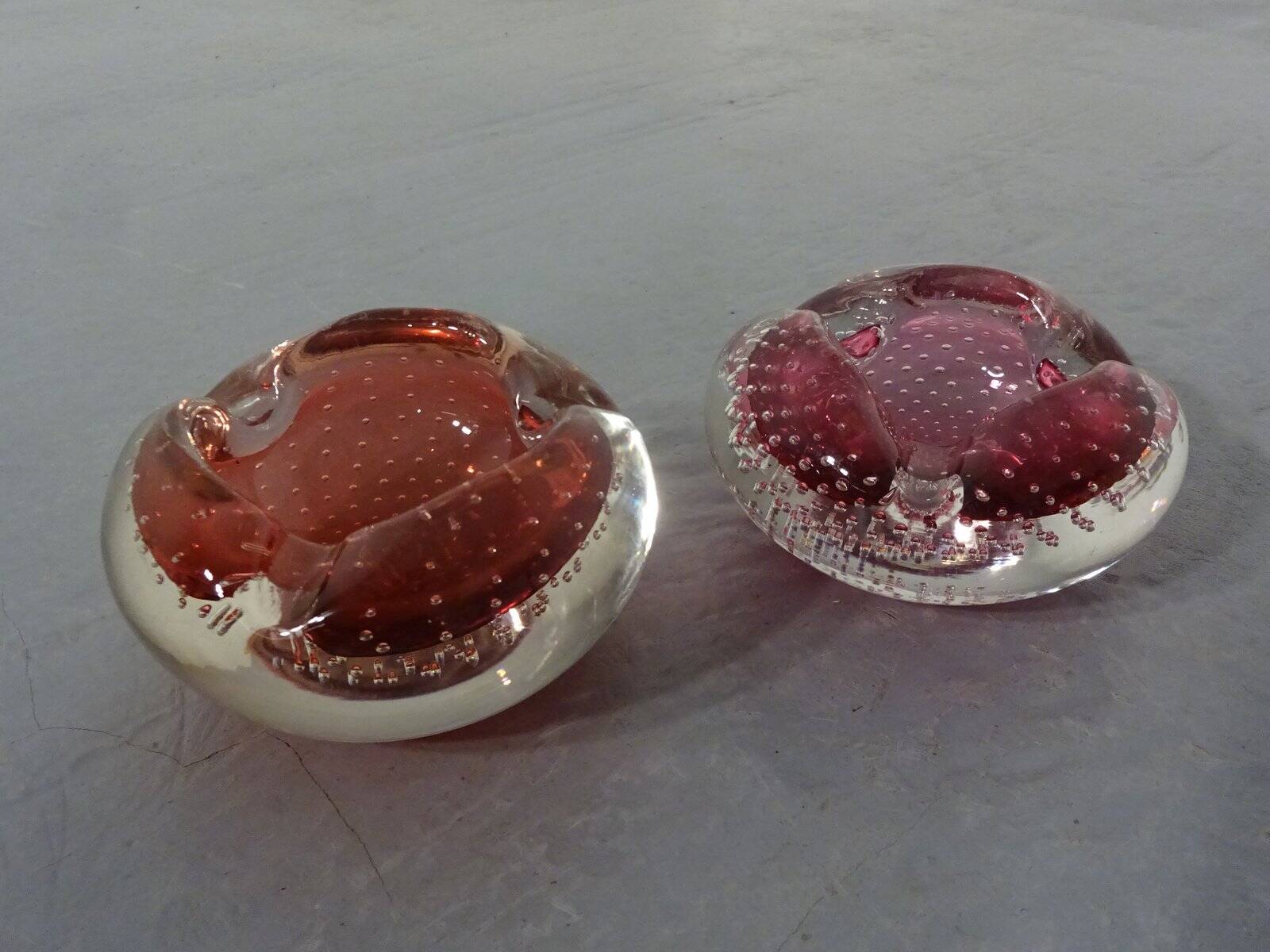 Italian Murano Glass Ashtrays, 1960s, Set of 2
