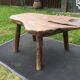 Brutalist vintage coffee table with 4 feet in oak