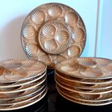 LONGCHAMP / Complete oyster service 12 plates 24.5 cm and a dish 33