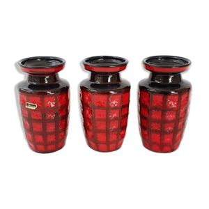 Suite de 3 vases Scheurich 1970