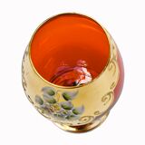 Service 6 glasses and murano dish red ruby gold vintage gold ⋆ Brocante Chic