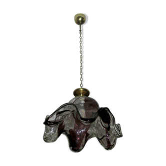 Large art glass pendant light, Pertti Santalahti for Humppila, Norway 1960s