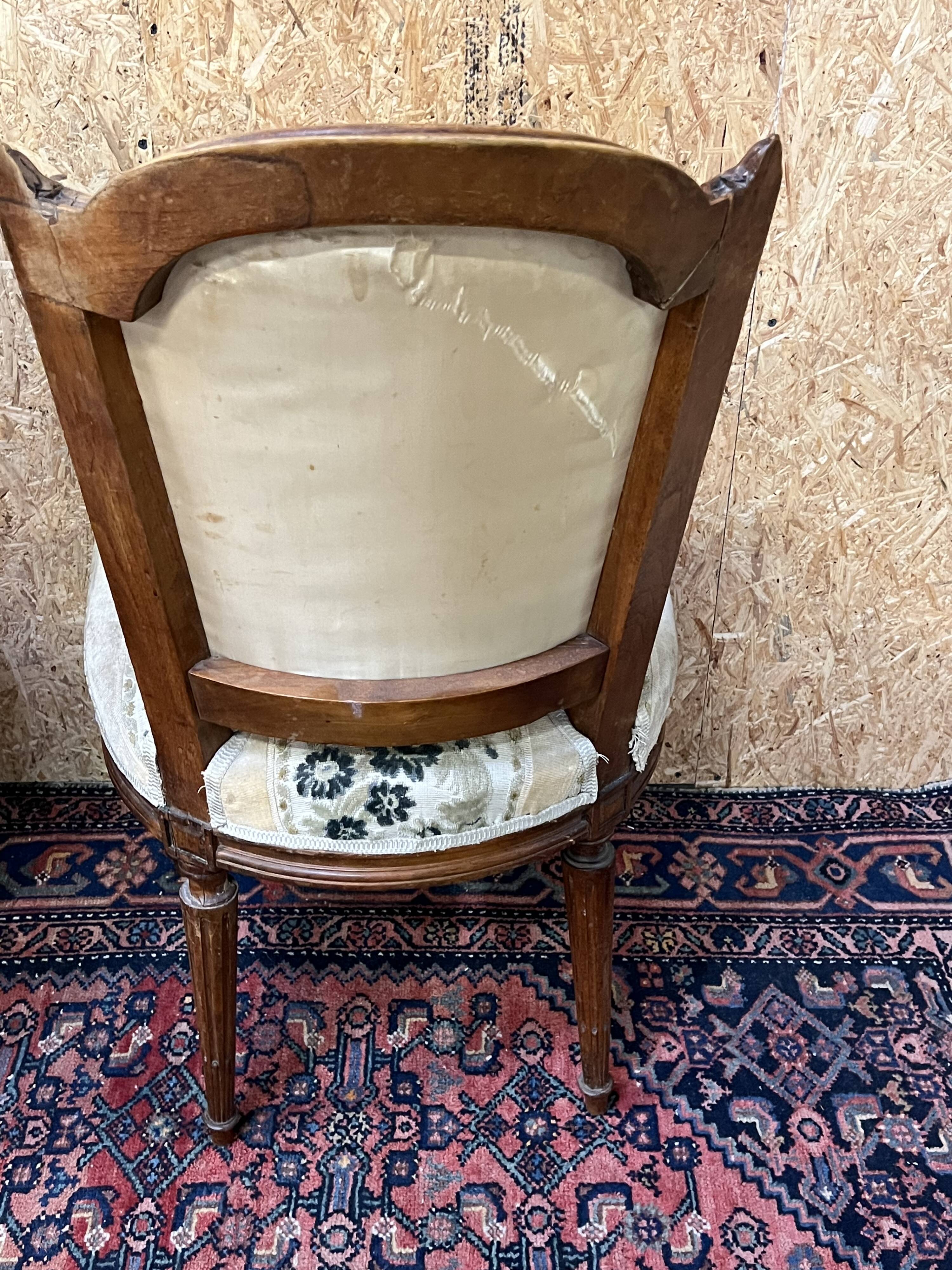 Pair of antique Louis XVI style chairs, beautifully upholstered