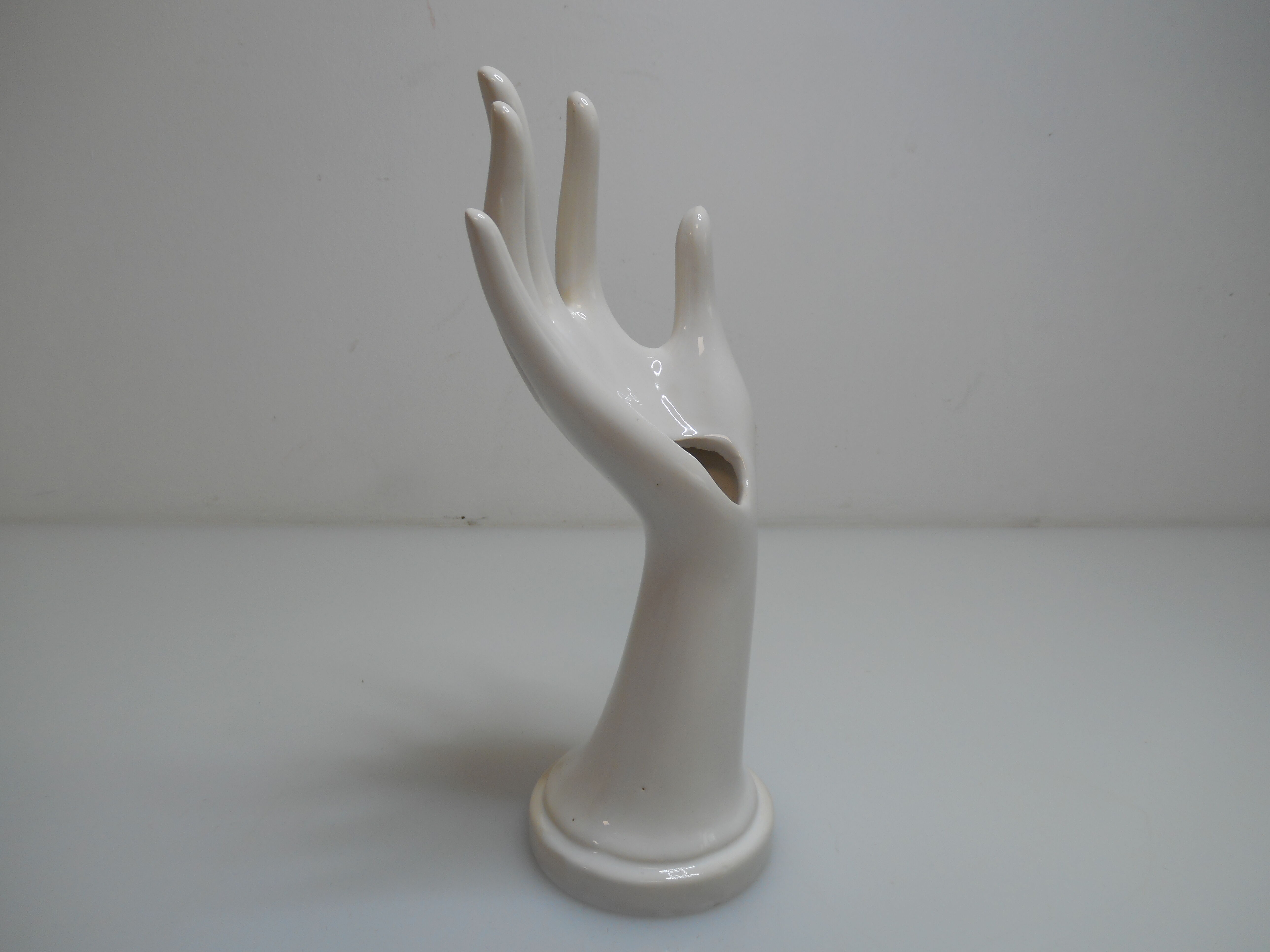 Vintage white porcelain hand