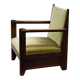 Hague School Sculptural Armchair, Stained Oak, The Netherlands, 1920s