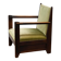 Hague School Sculptural Armchair, Stained Oak, The Netherlands, 1920s