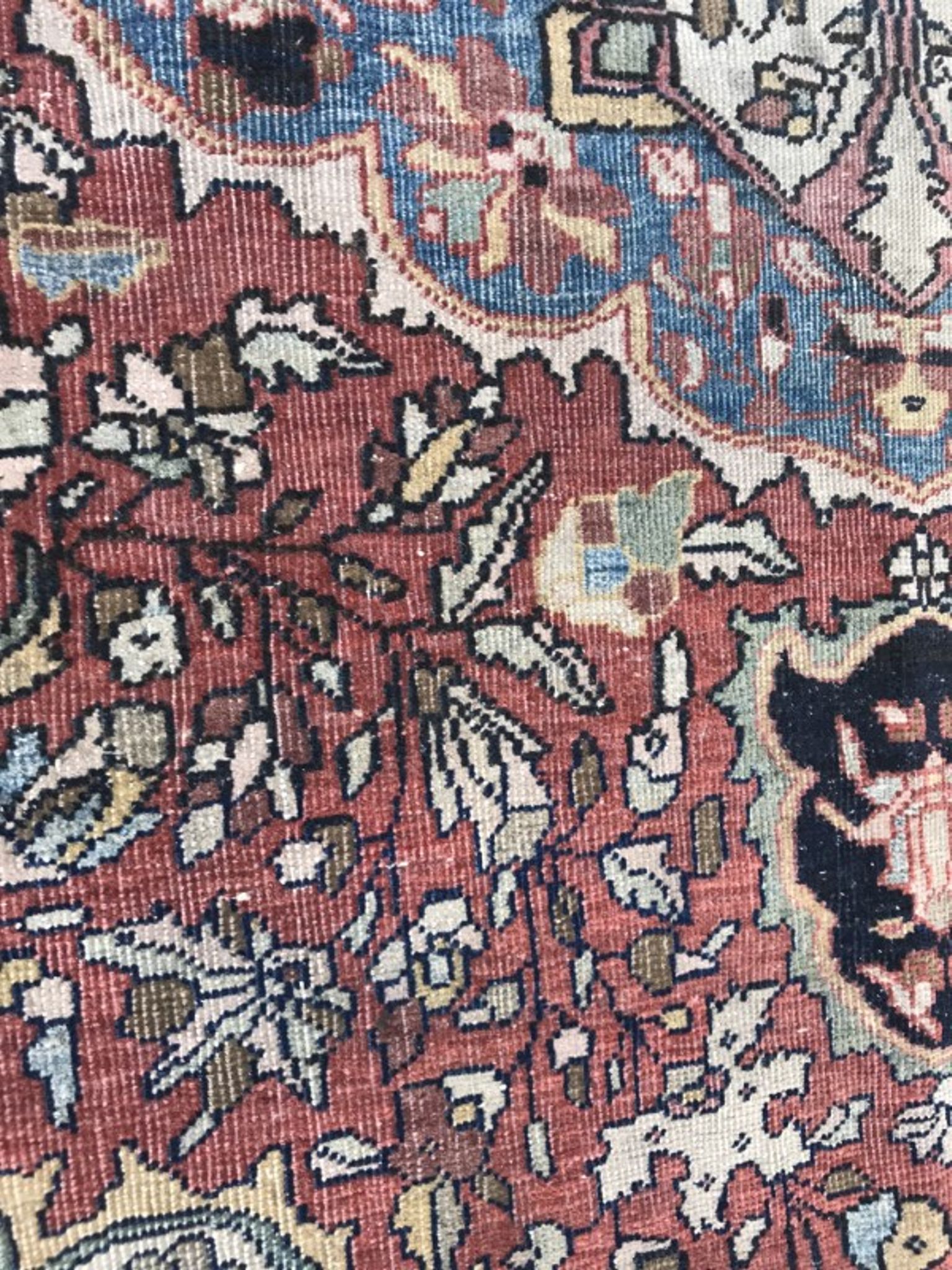 Old Persian carpet end Sarogh handmade 102 X 142 CM