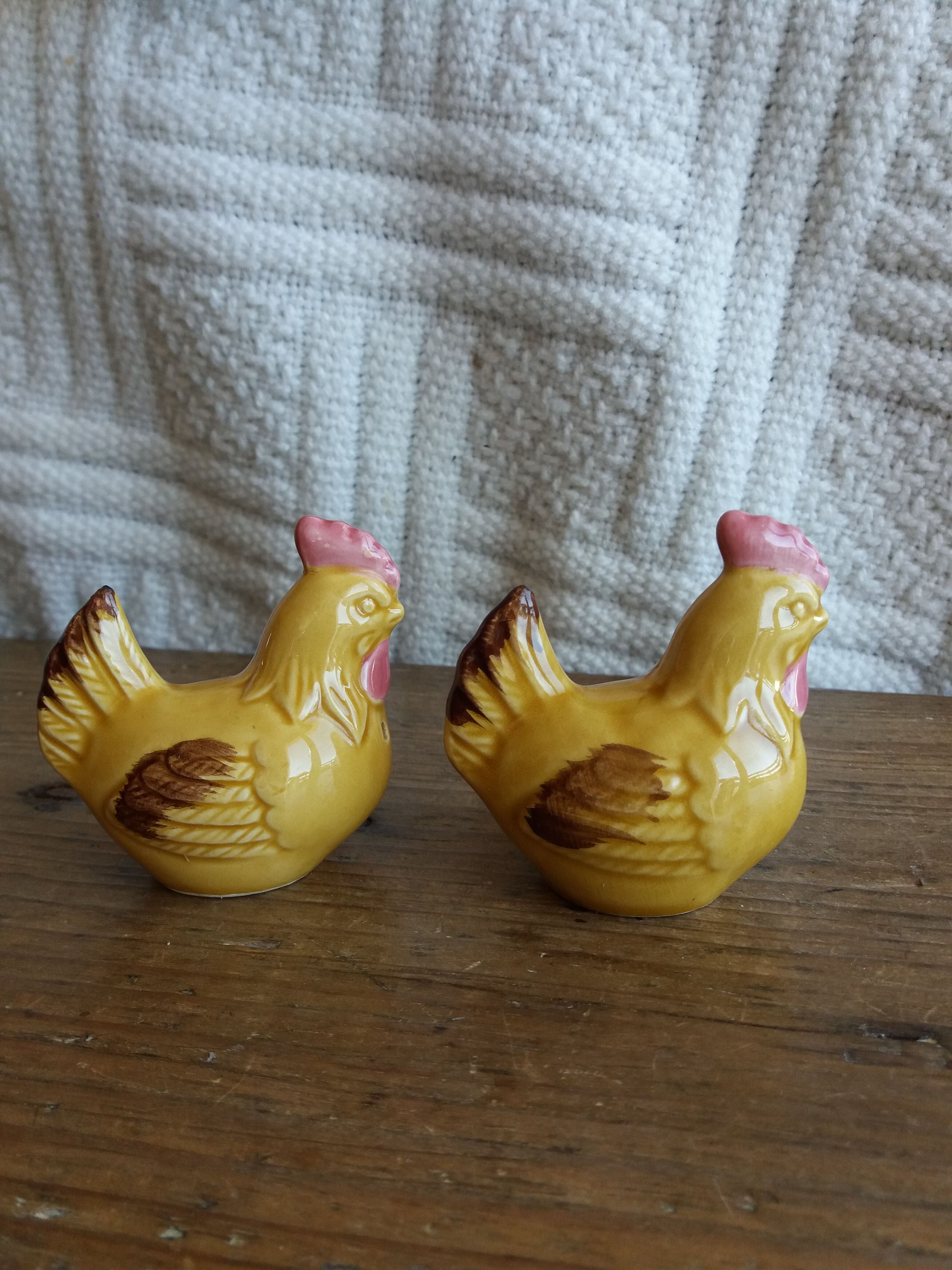 Salière poivrier zoomorphes poule barbotine