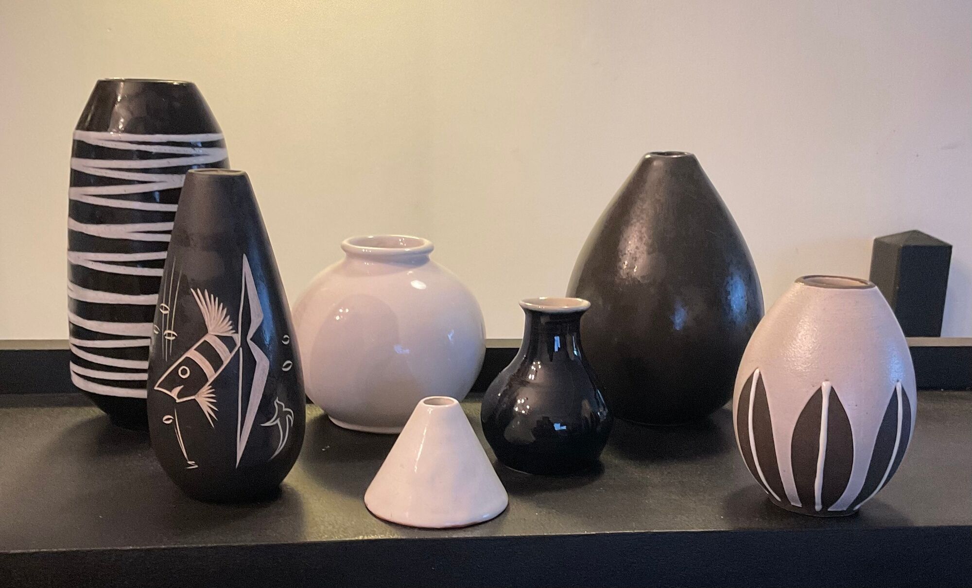 Series of 7 vintage ceramic vases 60s-70s