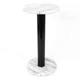Postmodern pedestal table / plant stand in white Carrara marble, Italy, 1980s