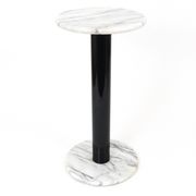 Postmodern pedestal table / plant stand in white Carrara marble, Italy, 1980s