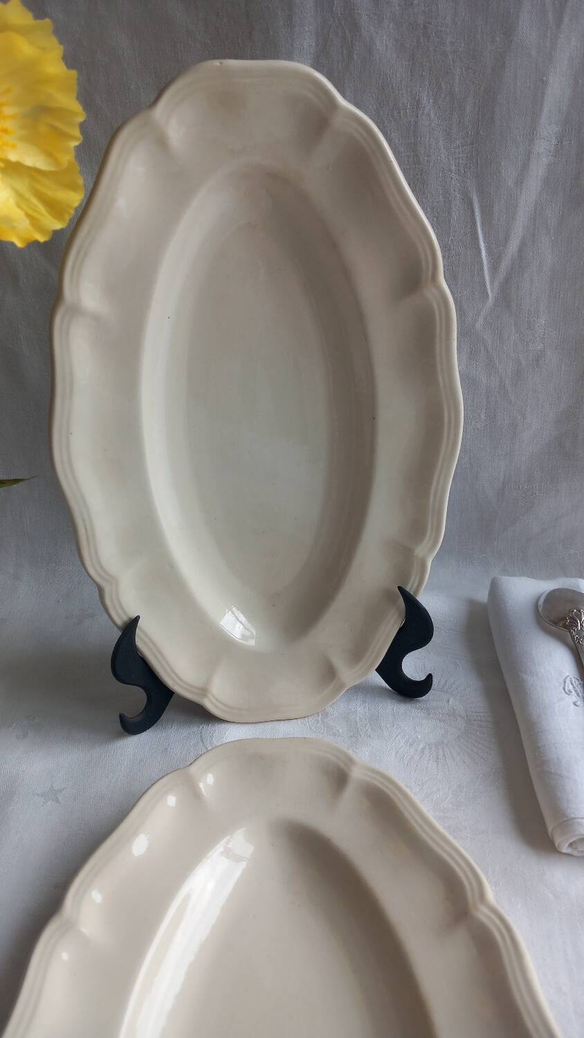 Sarreguemines ivory raviers