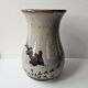 Ceramic vase with fish pattern - Vintage signed (signature to be identified)