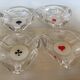 Four ashtrays Reims playing cards spade diamond club heart