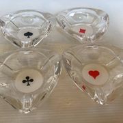 Four ashtrays Reims playing cards spade diamond club heart