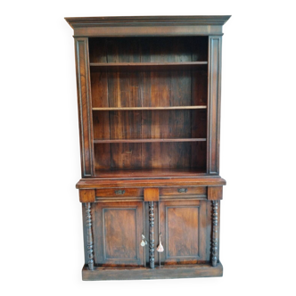 Vaisselier, bibliothèque, vitrines, étagère buffet en châtaignier