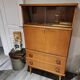 Vintage Scandinavian beech wood secretary
