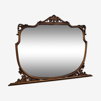 Miroir en surmante italien avec cadre en bois doré vintage des années 1900  160x116cm
