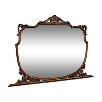 Miroir en surmante italien avec cadre en bois doré vintage des années 1900  160x116cm