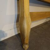 Shabby chic double bed in oak and linen 160 x 200