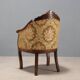 Antique walnut and fabric armchair, Italy, 19th century