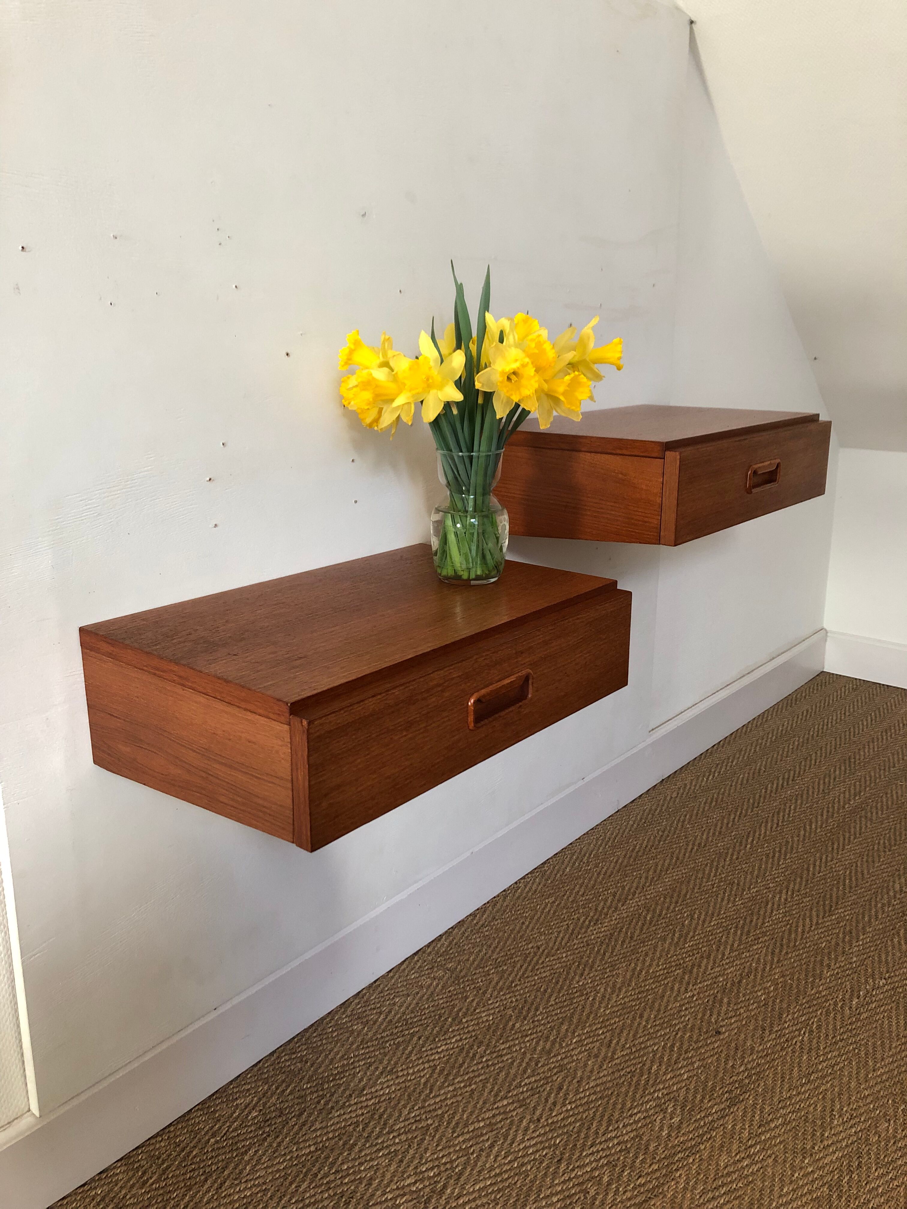 Pair of wall bedside tables